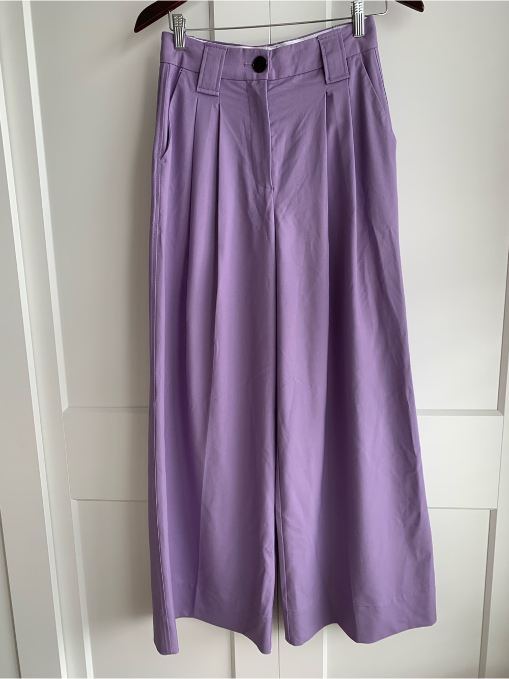 GANNI Trouser Lavender Wide Leg  High Waist Women's  size 2 or 34
